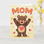 Knuffel Beer Kaart Ik Hou Van Jou (Gele Bloem)