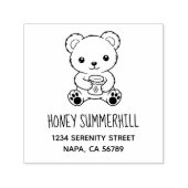 Knuffel Beer met Honingpot Adres Zelfinktende Stempel (Design)