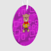 Knuffel Beer Met Strikdas Ruimteschip Ornament (voorkant)