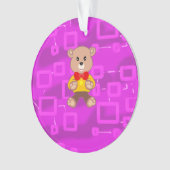 Knuffel Beer Met Strikdas Ruimteschip Ornament (voorkant)