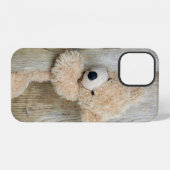 Knuffel Beer op Rustieke Houten Wand iPhone Hoesje (Achterkant horizontaal)