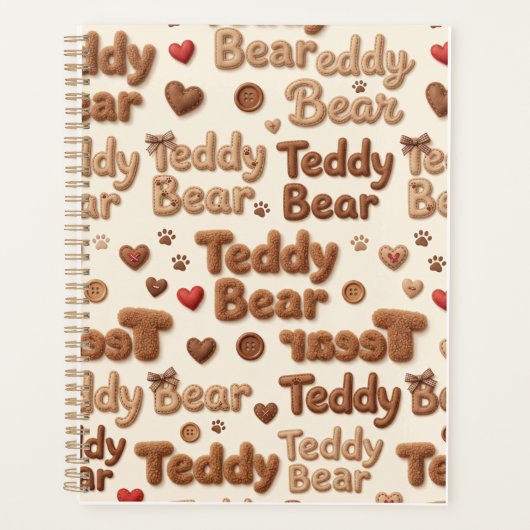 Knuffel Beer Patroon Spiraal Notebook & Journal Planner (Voorkant)