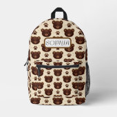 Knuffel Beer & Pootafdruk Patroon Rugzak (Voorkant)