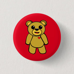 Knuffel Beer Ronde Button 3,2 Cm