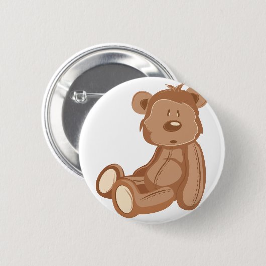 Knuffel Beer Ronde Button 5,7 Cm (Voorkant /achterkant)