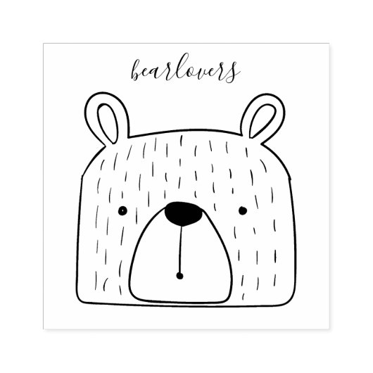 Knuffel Beer Rubberstempel (Afrduk)