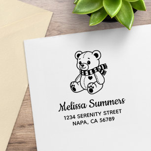 Knuffel Beer Speelgoed met Sjaal Adres Rubberstempel