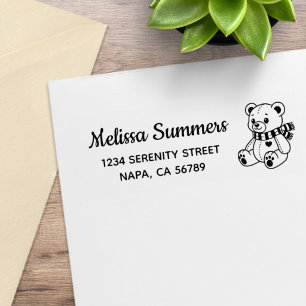 Knuffel Beer Speelgoed met Sjaal Retouradres Rubberstempel