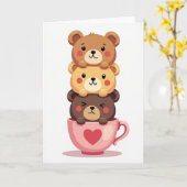 Knuffel Beer Stack Liefde Kaart (Gele Bloem)