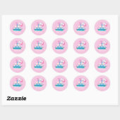 Knuffel Beer | Twin Girl Baby shower Ronde Sticker (Vel)