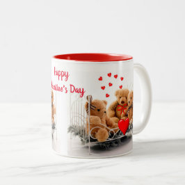 Knuffel Beer Valentijn/Mug Tweekleurige Koffiemok