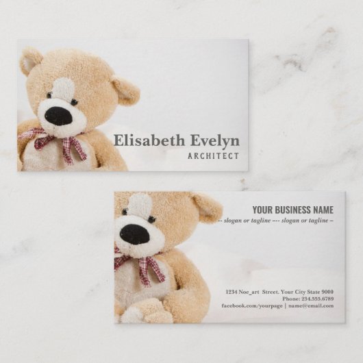 Knuffel Beer Visitekaartje (Voorkant / Achterkant)