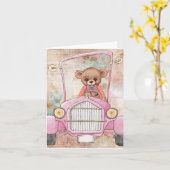 Knuffel beer wenskaart kaart (Gele Bloem)