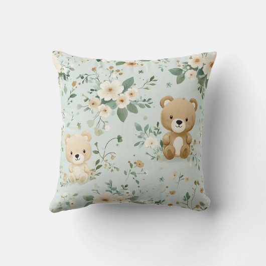 Knuffel Beren & Bloesems Baby Kussen (Achterkant)