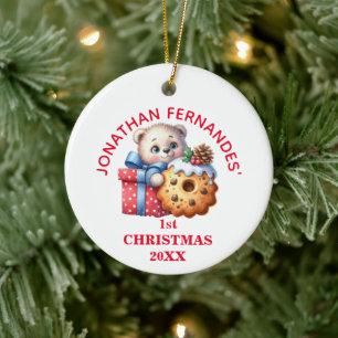Knuffel Berenwelp Eerste Kerstmis Persoonlijk Keramisch Ornament