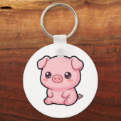 Knuffel Biggen Knop Sleutelhanger (Voorkant)