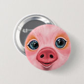 Knuffel Biggetje Knop Ronde Button 5,7 Cm (Voorkant /achterkant)
