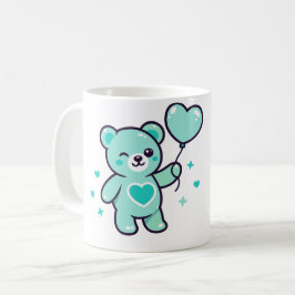 Knuffel Blauwe Teddybeer Met Hart Liefde Koffiemok