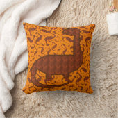 Knuffel Bruine en Oranje Dinosaurus Kussen (Deken)
