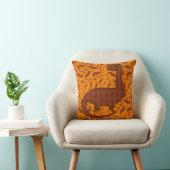 Knuffel Bruine en Oranje Dinosaurus Kussen (Stoel)