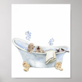Knuffel Bubbelbad Puppies Kitten Badkuip Poster (Voorkant)