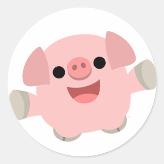 Knuffel Cartoon Varken Sticker