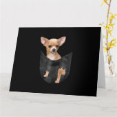 Knuffel Chihuahua in je zak Kerstmis Kaart (Gele Bloem)