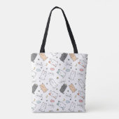 Knuffel & Cozy Slaperige Kat Droompatroon Tote Bag (Achterkant)