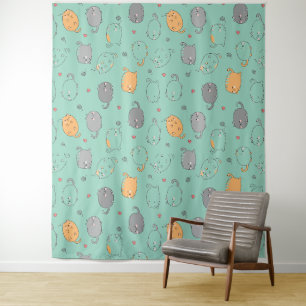 Knuffel & Cozy Slaperige Kat Droompatroon Wandkleed