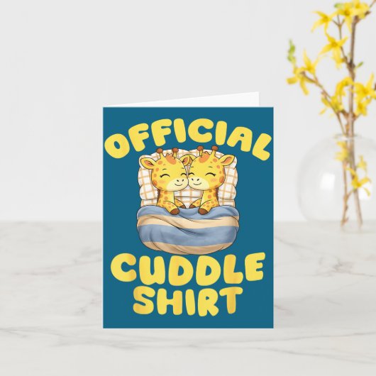 Knuffel Cute Giraffen Koppel Valentijnsdag  Kaart (Gele Bloem)