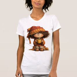 Knuffel Cute Meisje met Koffie T-Shirt