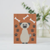 Knuffel de Pug Briefkaart (Staand voorkant)