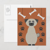 Knuffel de Pug Briefkaart (Voorkant / Achterkant)