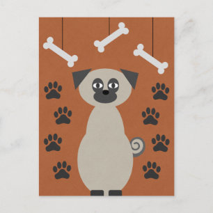 Knuffel de Pug Briefkaart