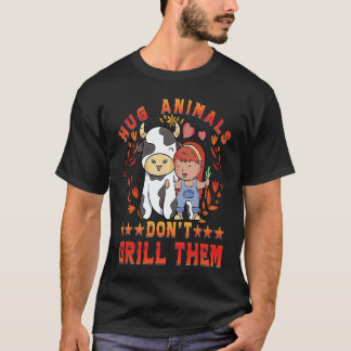Knuffel Dieren, grill ze niet Vegan Vegan Spreuk T-shirt