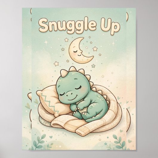 Knuffel Dinosaurus Kinderkamer Poster (Voorkant)