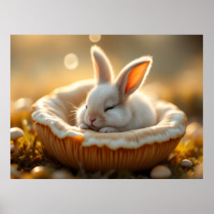Knuffel Droom Konijn – Slaap Kunst Baby Konijn Poster
