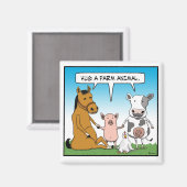 Knuffel een Boerderij Dier Magneet (Voorkant / Achterkant)