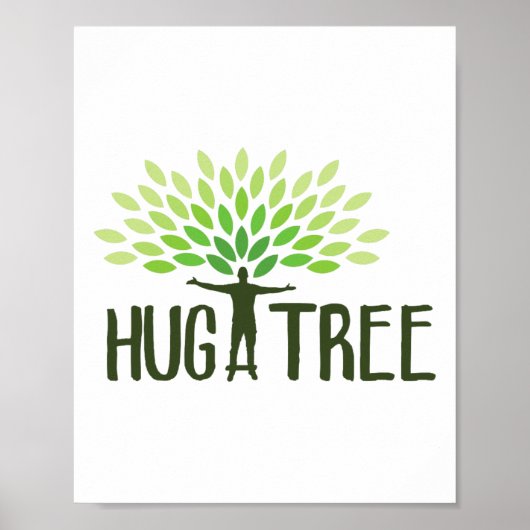 Knuffel een boom - Tree Hugger Earth Day Red de aa Poster (Voorkant)
