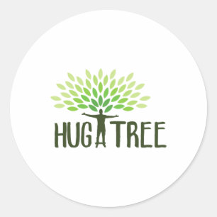 Knuffel een boom - Tree Hugger Earth Day Red de aa Ronde Sticker