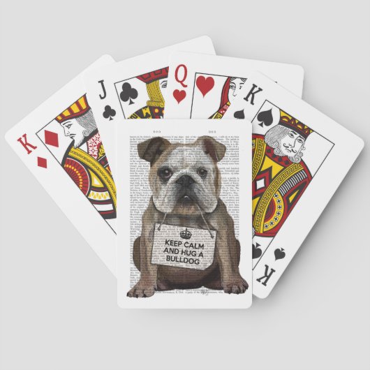 Knuffel een Bulldog Pokerkaarten (Achterkant)