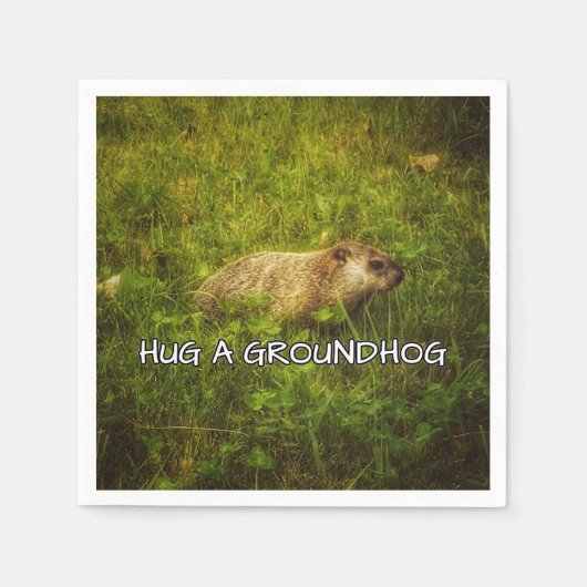 Knuffel een groundhog servetten (Voorkant)