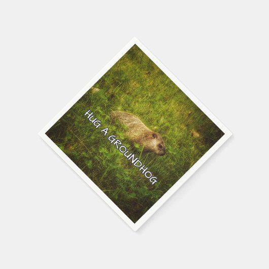 Knuffel een groundhog servetten (Hoek)