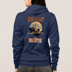 Knuffel Een Kat Voel Je Beter Grappige Skelet Kat  Hoodie