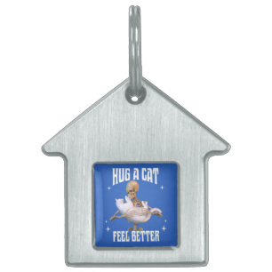 Knuffel een kat Voel je beter Grappige Skelet Kat Huisdieren Naamplaatje