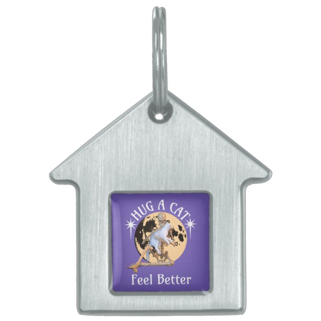 Knuffel een kat, voel je beter Skelet Knuffelen Ka Huisdieren Naamplaatje (Voorkant)