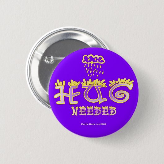 Knuffel - een positief woord ronde button 5,7 cm (Voorkant /achterkant)