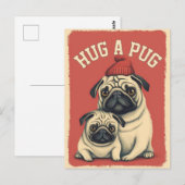 Knuffel een Pug! Briefkaart (Voorkant / Achterkant)