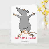 Knuffel een rat vandaag - Wenskaart Kaart (Gele Bloem)