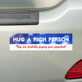 Knuffel een rijke persoon Conservatieve Bumperstic Bumpersticker (Op auto)